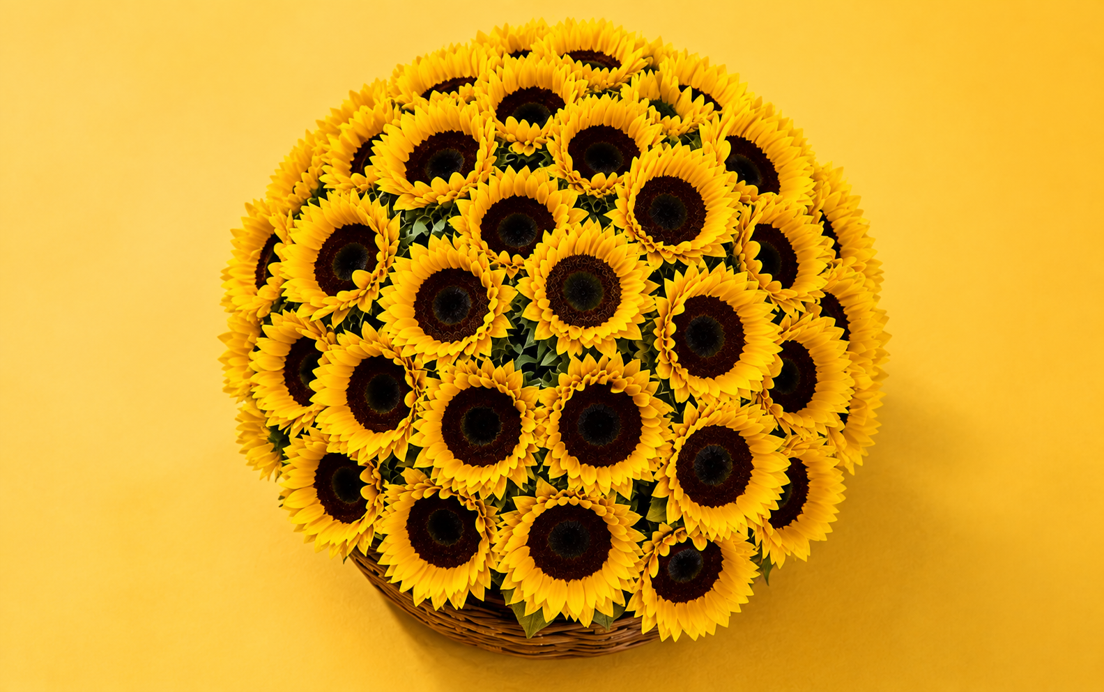 Canasta con 50 Girasoles