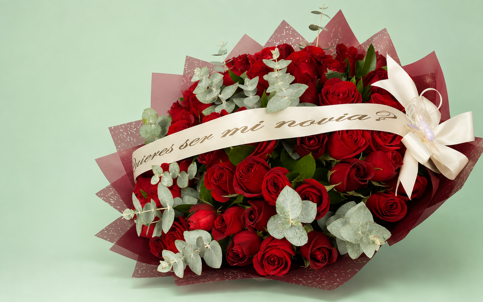 Ramo 50 Rosas "¿Quieres Ser Mi Novia?"