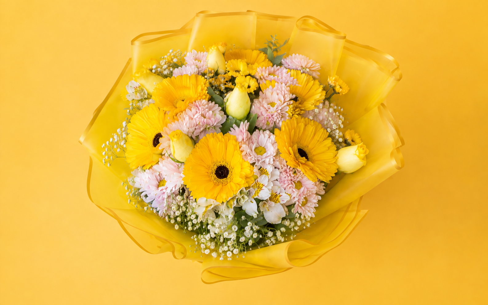 Ramo de Rosas con Gerberas Amarillas