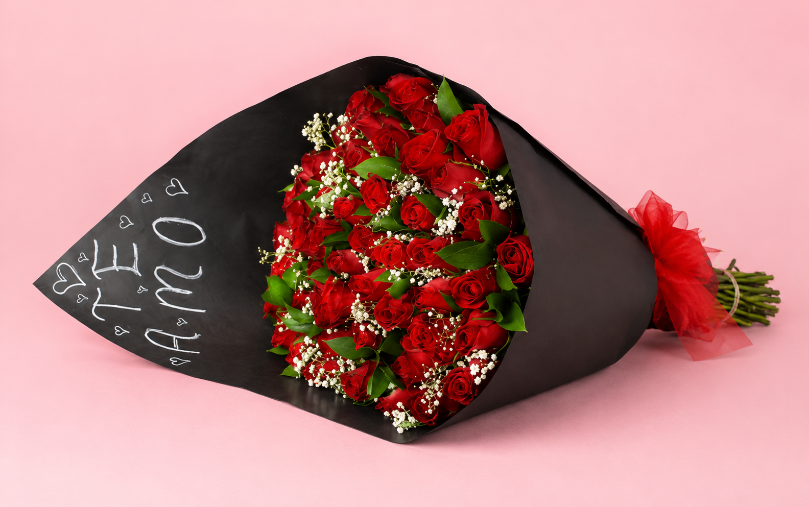 Ramo 50 Rosas con baby y ruscus