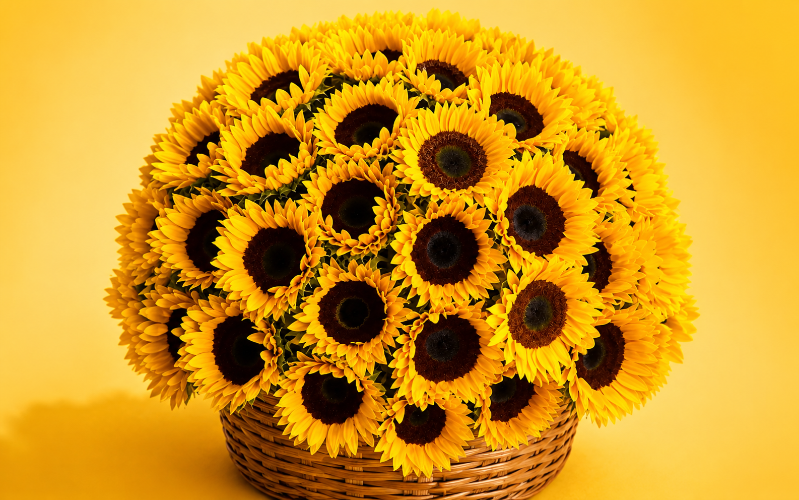 Canasta con 50 Girasoles