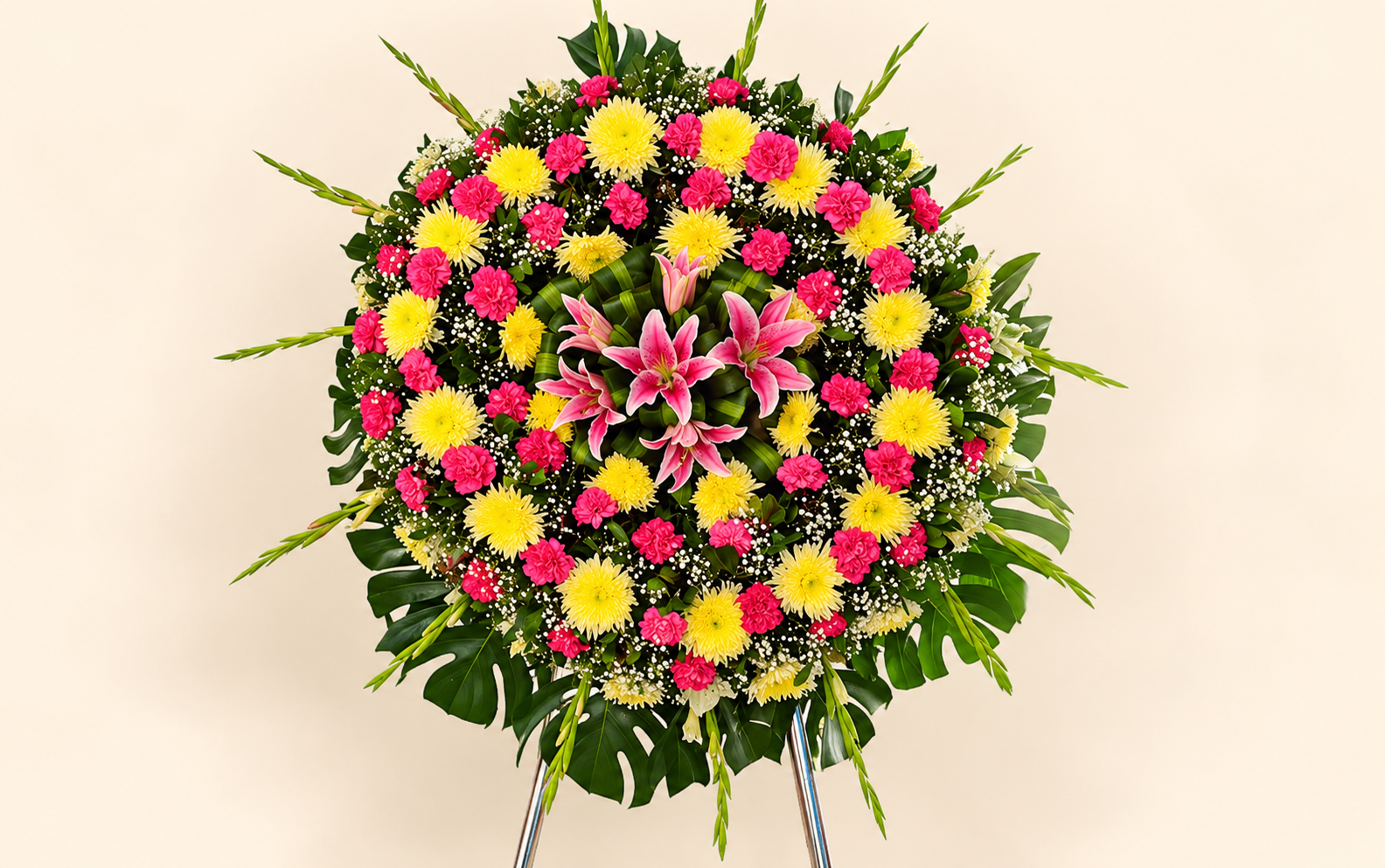 Corona Funeraria con Clavel y Stargacer