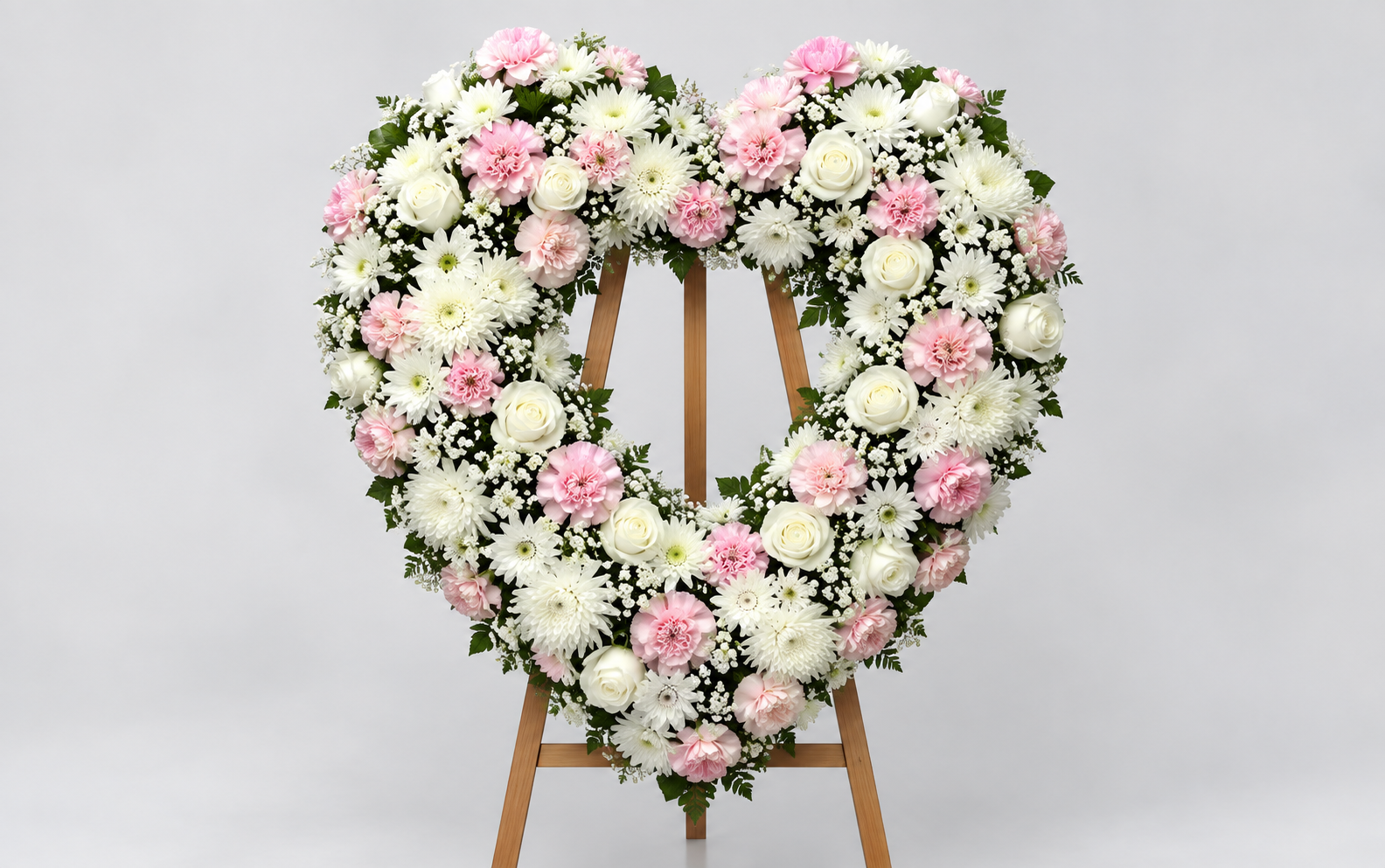 Arreglo Funerario en Forma de Corazón