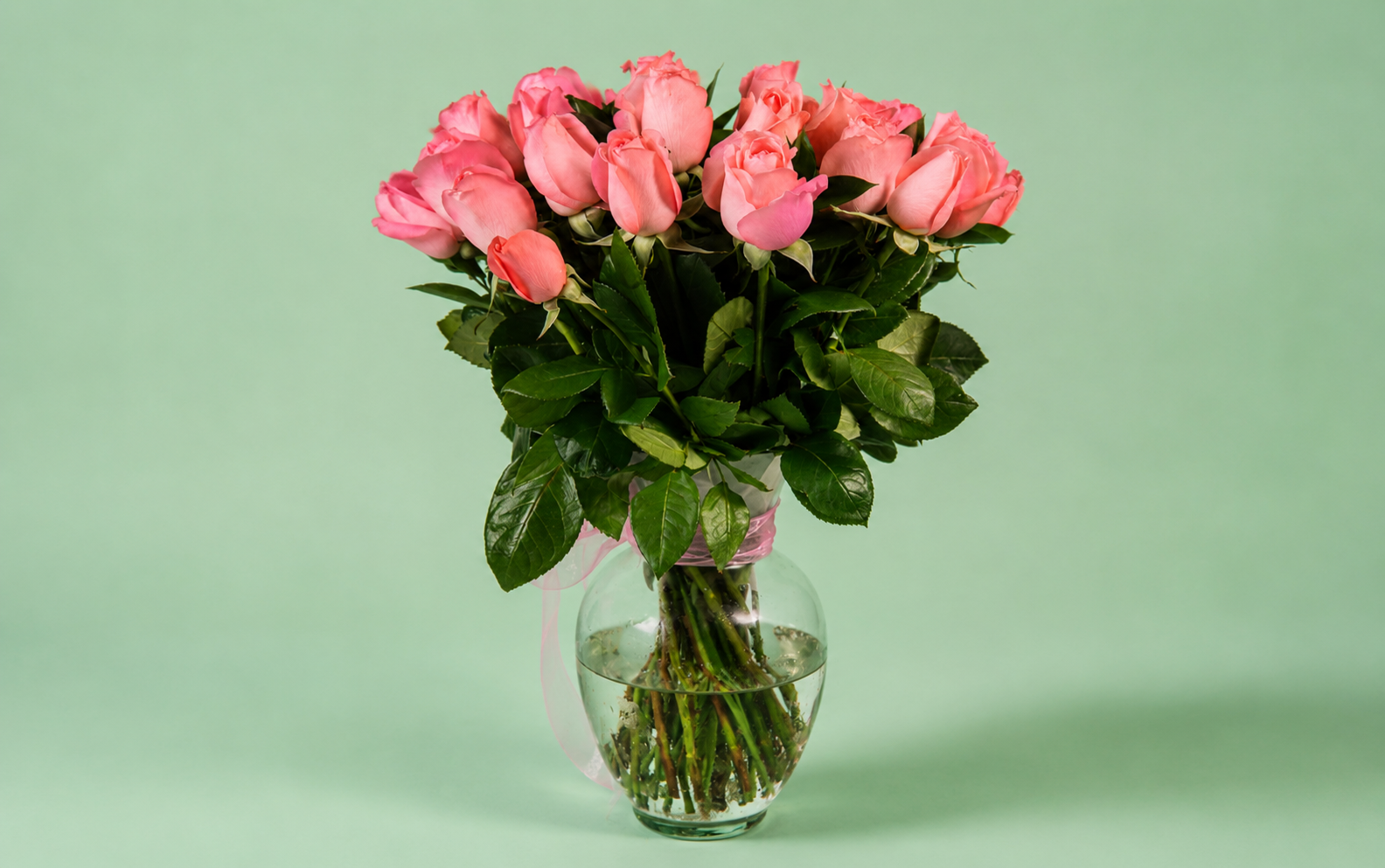 Jarrón con 24 Rosas Claras
