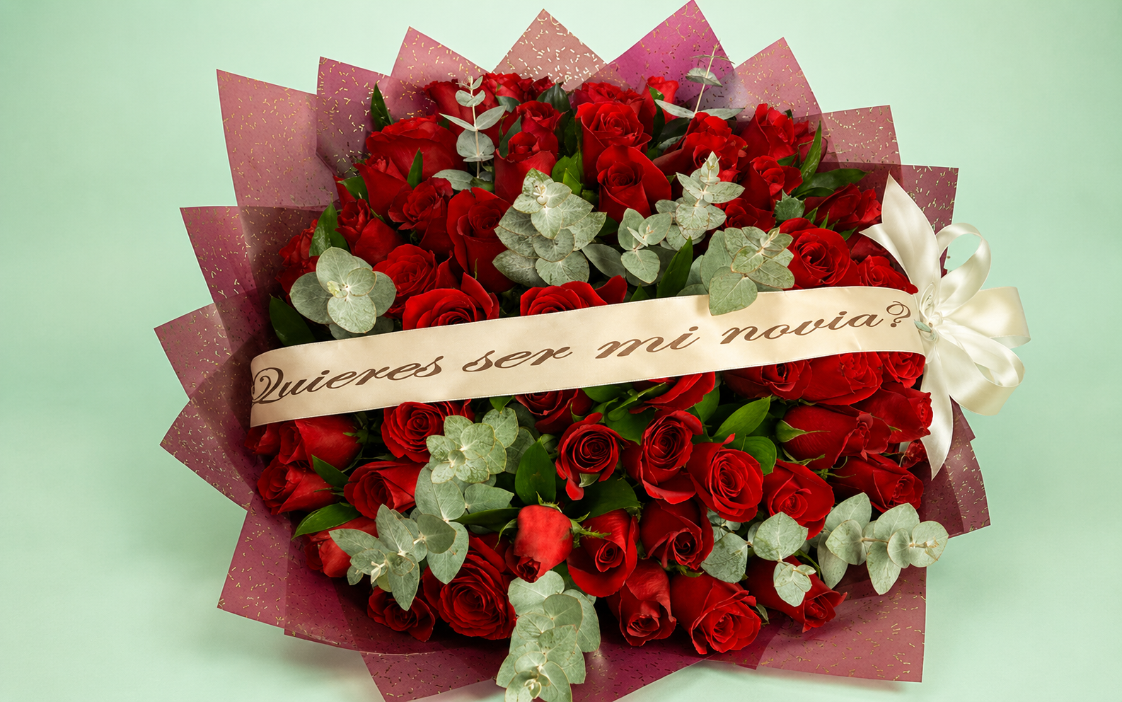 Ramo 50 Rosas "¿Quieres Ser Mi Novia?"