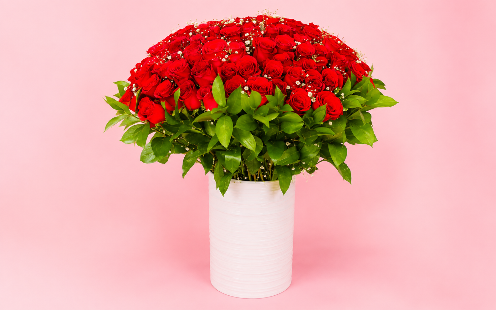 100 Rosas En Cilindro De Ceramica