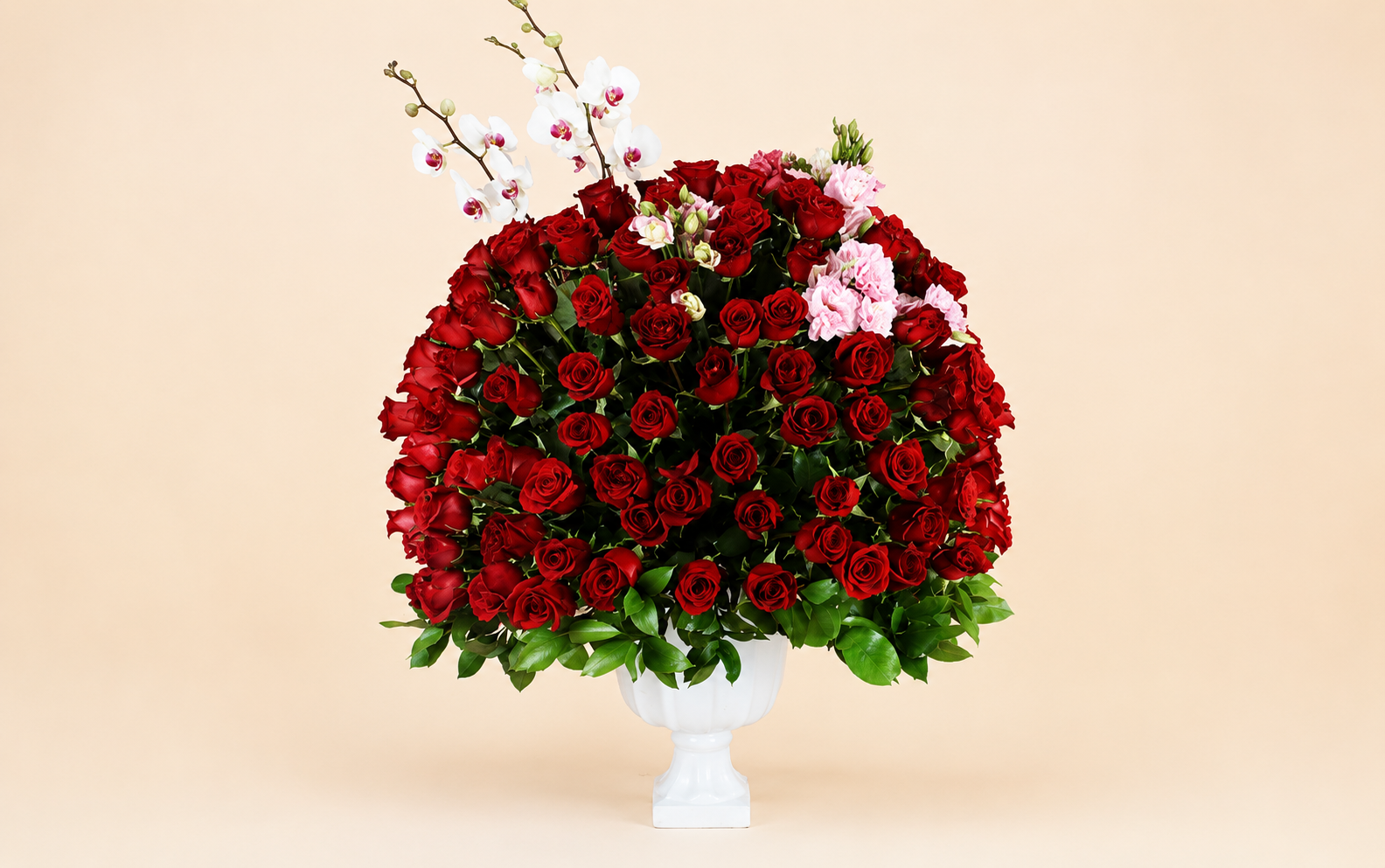 Esfera Floral con 200 Rosas, Orquídeas y Lisianthus